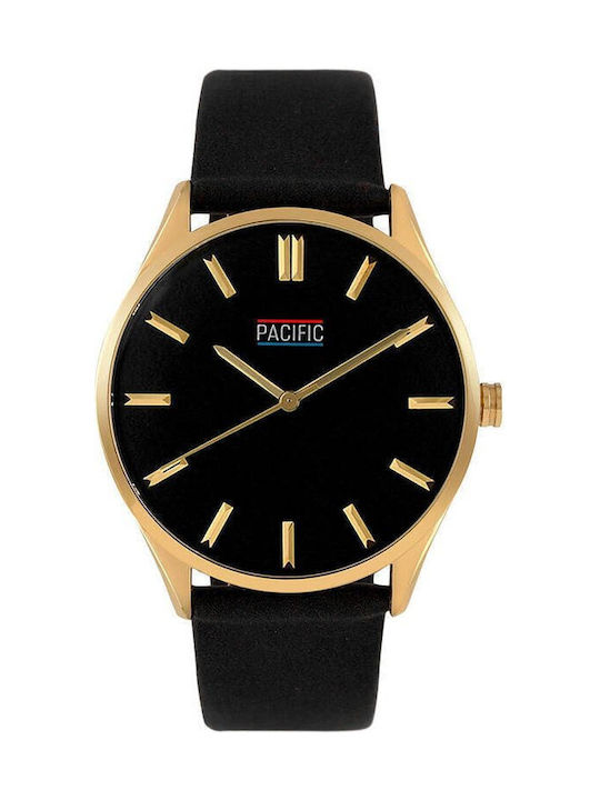 Pacific Damen Uhr mit Schwarz Lederarmband
