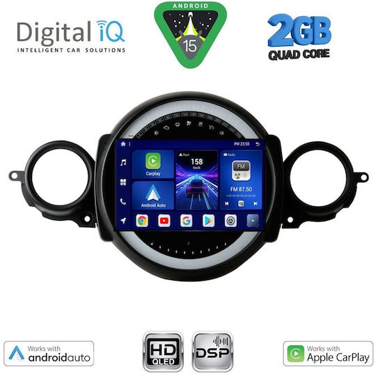 Digital IQ Car Audio System for Mini Cooper / Clubman 2011-2013 (Bluetooth/USB/WiFi/GPS/Apple-Carplay/Android-Auto) with Touch Screen 9"