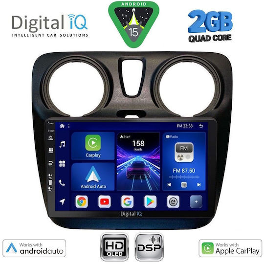 Digital IQ Ηχοσύστημα Αυτοκινήτου για Dacia Dokker 2012-2022 (Bluetooth/USB/WiFi/GPS/Apple-Carplay/Android-Auto) με Οθόνη Αφής 9"