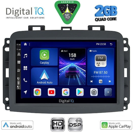 Digital IQ Car Audio System for Fiat 500L 2012 (Bluetooth/USB/WiFi/GPS/Apple-Carplay/Android-Auto) with Touch Screen 10"