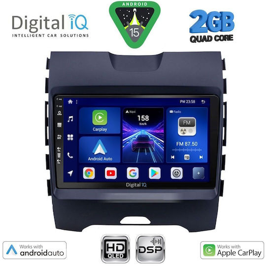 Digital IQ Ηχοσύστημα Αυτοκινήτου για Ford Edge 2015-2023 (Bluetooth/USB/WiFi/GPS/Apple-Carplay/Android-Auto) με Οθόνη Αφής 9"
