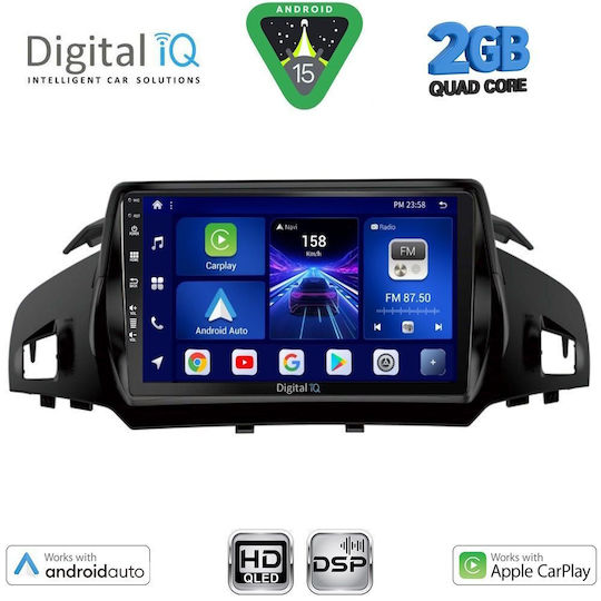 Digital IQ Ηχοσύστημα Αυτοκινήτου για Ford Kuga / C-Max 2013-2019 (Bluetooth/USB/WiFi/GPS/Apple-Carplay/Android-Auto) με Οθόνη Αφής 9"