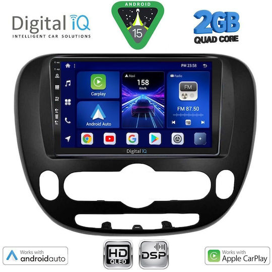Digital IQ Ηχοσύστημα Αυτοκινήτου για Kia Soul 2014 (Bluetooth/USB/WiFi/GPS/Apple-Carplay/Android-Auto) με Οθόνη Αφής 9"