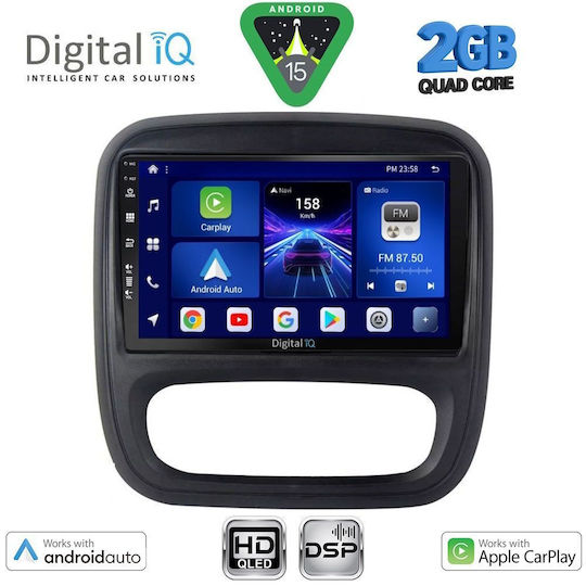 Digital IQ Car Audio System for Opel Vivaro Renault Trafic Nissan NV300 2014-2020 (Bluetooth/USB/WiFi/GPS/Apple-Carplay/Android-Auto) with Touch Screen 9"