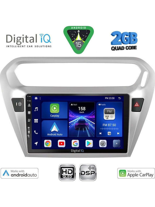 Digital IQ Car Audio System for Peugeot 301 Citroen C-Elysee 2013 (Bluetooth/USB/WiFi/GPS/Apple-Carplay/Android-Auto) with Touch Screen 9"