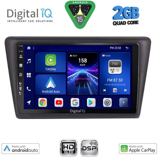 Digital IQ Ηχοσύστημα Αυτοκινήτου για Skoda Rapid 2014-2019 (Bluetooth/USB/WiFi/GPS/Apple-Carplay/Android-Auto) με Οθόνη Αφής 9"