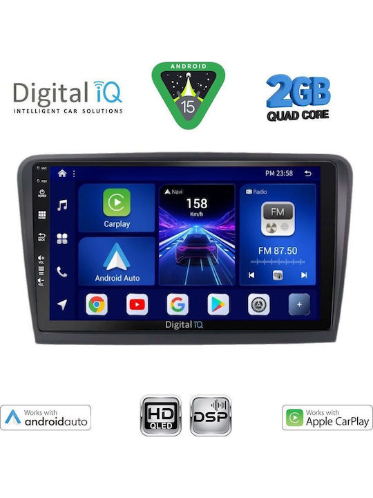 Digital IQ Car Audio System for Skoda Rapid 2012-2023 (Bluetooth/USB/WiFi/GPS/Apple-Carplay/Android-Auto) with Touch Screen 9"