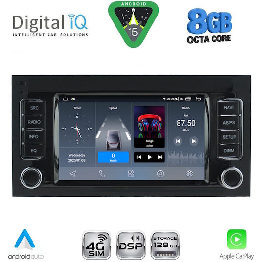 Digital IQ Ηχοσύστημα Αυτοκινήτου για Seat Leon / Ibiza Volkswagen Touareg 2003-2011 (Bluetooth/USB/WiFi/GPS/Apple-Carplay/Android-Auto) με Οθόνη Αφής 7"
