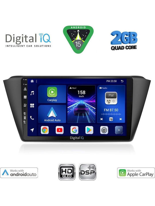 Digital IQ Car Audio System for Skoda Fabia 2015-2022 (Bluetooth/USB/WiFi/GPS/Apple-Carplay/Android-Auto) with Touch Screen 9"