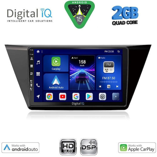Digital IQ Car Audio System for Volkswagen Touran 2016 (Bluetooth/USB/WiFi/GPS/Apple-Carplay/Android-Auto) with Touch Screen 10"