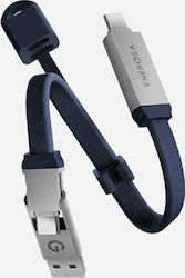 Energea Sheath Key 2-in-1 Cable Usb-c to Usb-c/Usb-a 480Mbps 60W 15cm Blue Cbl-shthkey-blu015