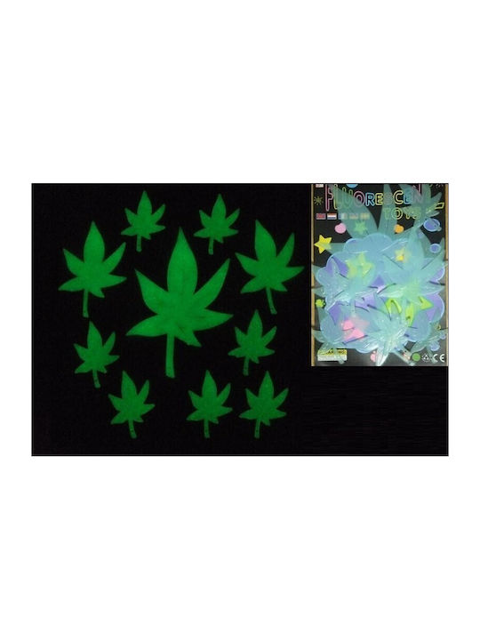 Leuchtende Selbstklebende Marihuana-Blatt Wandsticker