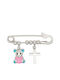 Oxzen Child Safety Pin Bear made of Silver for Girl