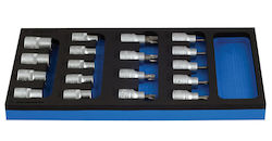 964/16sos Set Capete Cheie Tubulară Profil Tx În Modul Sos 18 Bucăți 621071