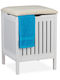 Relaxdays Coș de rufe Lemn cu capac 41x41x55cm Alb
