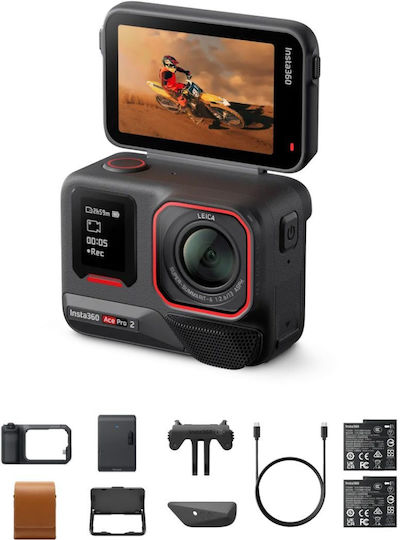Insta360 Ace Pro 2 Action Camera 8K Underwater Flash Print Bundle with 2.4" Touch Screen and Wi-Fi Black