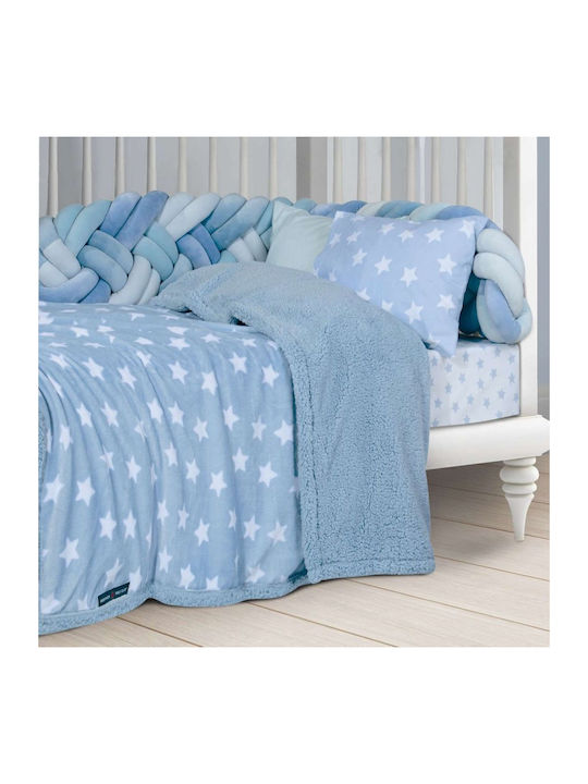 Greenwich Polo Club Blanket Nursery Swaddling Blankets Sherpa Fleece Light Blue 110x150cm