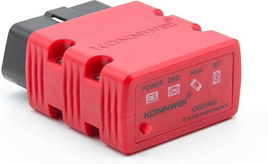Instrument de Diagnosticare Auto Konnwei Kw902 Mini Elm327 Bluetooth 5.0 Obd2 Compatibil Android Windows Pc Roșu