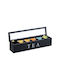 Relaxdays Caseta Pentru Ceai Cu Capac Din Lemn Negru 9x9x43.5cm