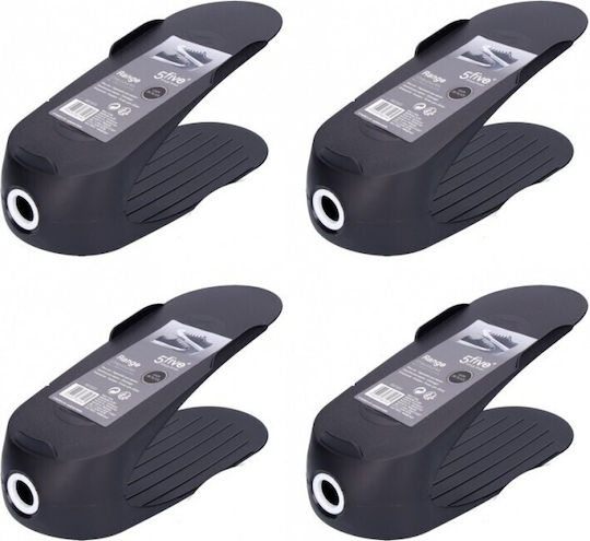 5Five Plastic Husă pentru Pantofi în Culoare Negru 29.5x11x14cm 4buc