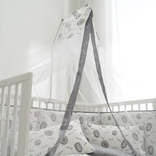Vesta Home Crib Bumpers Classic Inside White Grey 40x195cm