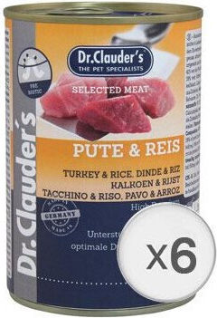 Dr.Clauders Hrană Umedă pentru Câini în Conservă cu Curcan și Orez 6x400gr