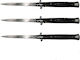 Knife Automatic Black in Sheath Set of 3pcs
