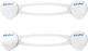 Akuku Cabinet & Drawer Lock with Sticker made of Plastic in White Color 26.5x11x1εκ. 2pcs