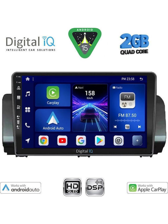 Digital IQ Car Audio System for Dacia Logan / Sandero / Jogger 2020 (Bluetooth/USB/WiFi/GPS/Apple-Carplay/Android-Auto) with Touch Screen 9"