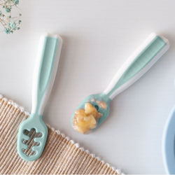 Kiokids Baby First Spoon Set from Silicone for 6+ Months Green 2pcs