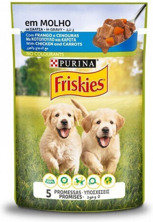 Friskies Υγρή Τροφή για Κουτάβια με Κοτόπουλο και Καρότο 20x100gr