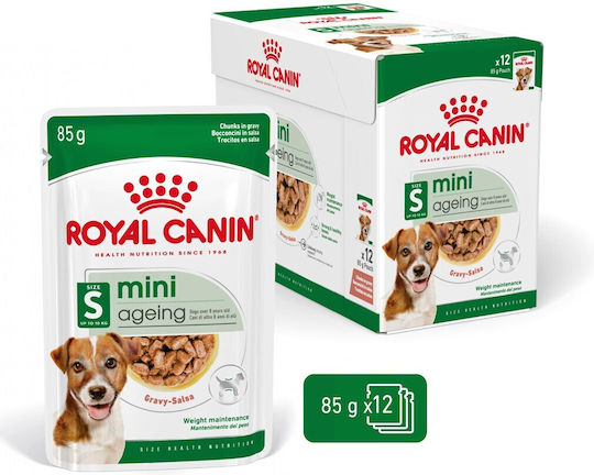 Royal Canin Mini Ageing 12+ Hrana Umedă Pentru Câini Seniori În Conservă Cu Carne Și Păsări De Curte 12x85gr