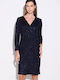 Mini Abendkleid Wickel Blau