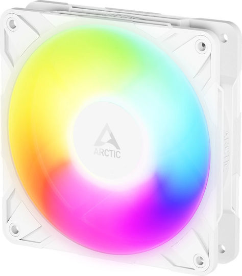 Arctic P12 Pro Reverse Blade Case Fan 120mm (3000rpm / 73cfm) with ARGB Lighting and 4-Pin PWM Connection White