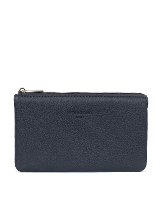 Hexagona Small Leather Women's Wallet Classic Blue