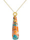 Margaritari Charm with Stones from 18k Gold with Orange Diamond
