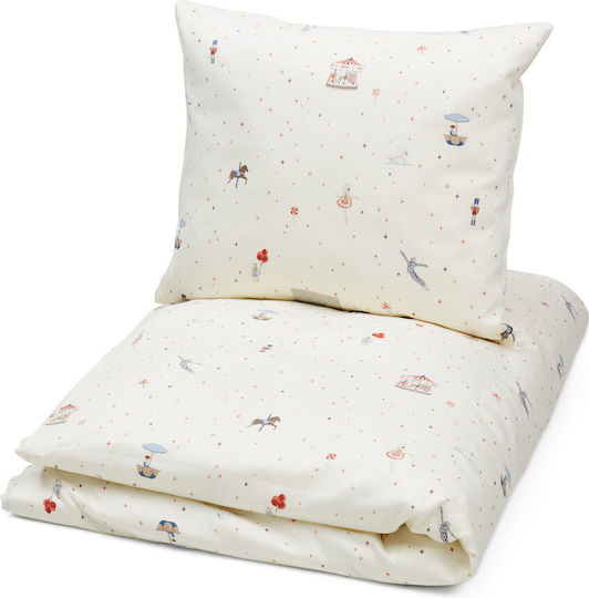 Cam Cam Copenhagen Set Baby Duvet Cover with Pillowcase Carousel Beige 70x100cm