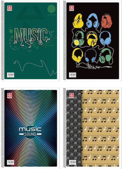 Typotrust Spiral Notebook Music A4 40 Sheets 1pcs