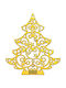 Metal Decorative Christmas Tree Rhinestone 6x7.5cm M2026/11481 Gold