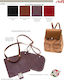 Backpack Bag Set Dark Brown Code 5 Stafil