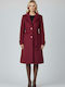 Femeie Bordeaux Palton cu Curea