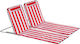 Outsunny Foldable Steel Beach Sunbeds Red with Pillow 2pcs