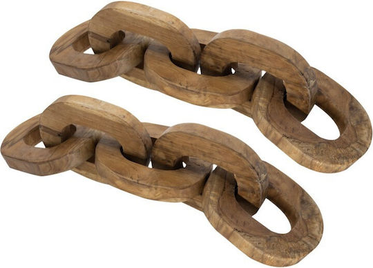 Artekko Woody Διακοσμητικές Αλυσίδες Ξύλο Teak Φυσική Απόχρωση 20x20x25 Cm 2pcs