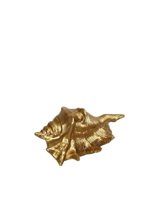 Decorative Tabletop Seashell Polyresin Gold Espiel 14x10x6cm Mt2725k2 Set 2 Pieces Material Polyresin Gold Espiel Mt2725k2