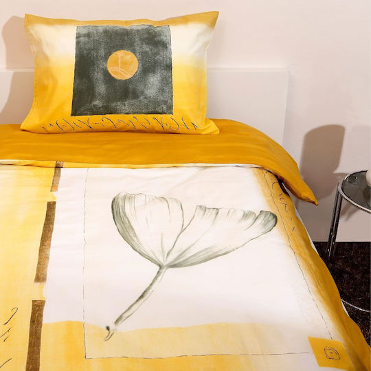 Viopros Viopros Coverlet Set Single Cotton Yellow 160x240cm 5 Pieces