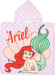 Disney Princess Ariel Πόντσο Πετσέτα Θαλάσσης 60x120 Cm Fast Dry Ροζ