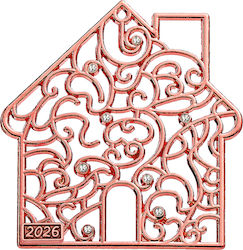 Metal Decorative House Rhinestone 6x6.5cm M2026...