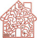 Metal Decorative House Rhinestone 6x6.5cm M2026...