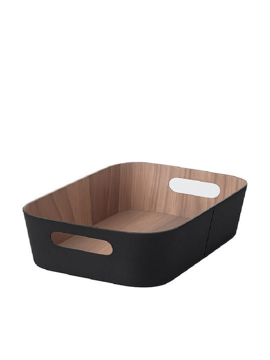 Espiel Decorative Basket Fabric Black 26x18x11cm