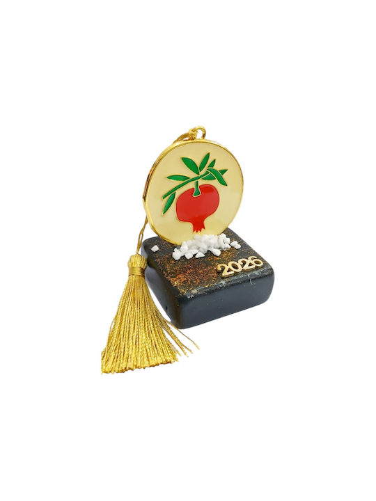 Kalliopi Silver Handmade Tabletop Lucky Charm Pomegranate Black made of Stone 2026 5x8cm 1pcs